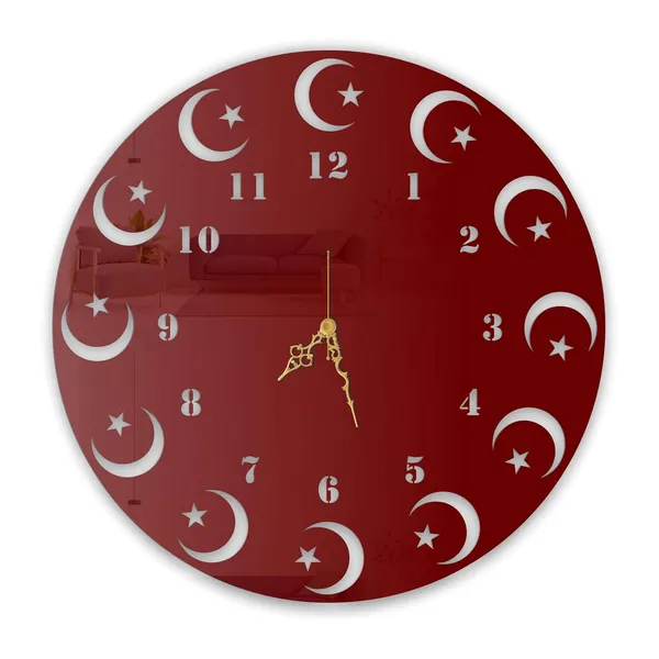 Wine_Red_Lunar_Star_Wall_Clock_Ultra_High_Gloss_Metal_Built_Silent_Non_Ticking_Modern_Wall_Decor_Living_Room_Bedroom_Office