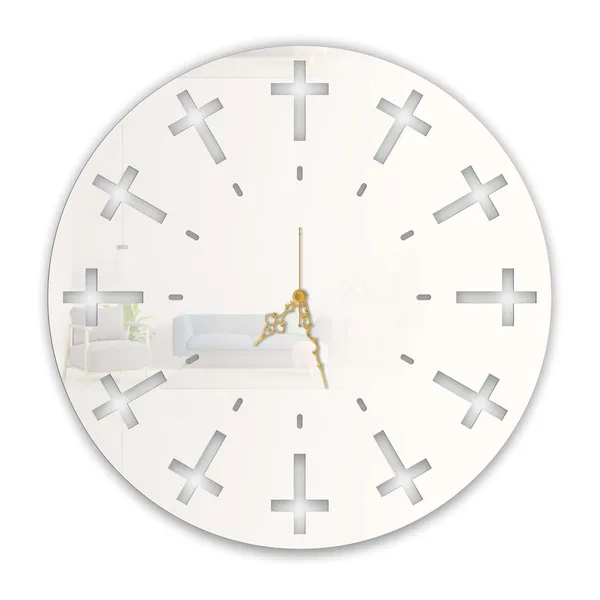 White_Midnight_Cross_Wall_Clock_Ultra_High_Gloss_Metal_Built_Silent_Non_Ticking_Modern_Wall_Decor_Living_Room_Bedroom_Office