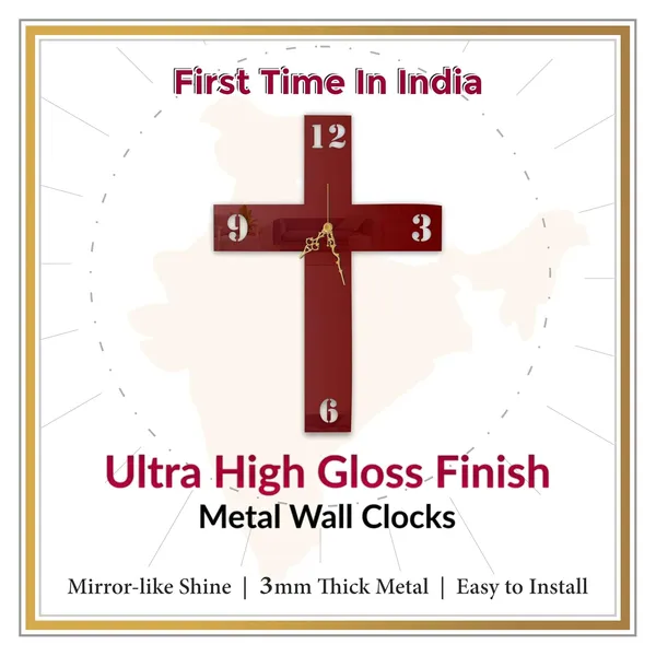 Wine_Red_Divine_Cross_Wall_Clock_Elegant_Christian_Wall_Decor_Premium_Finish_Silent_Sweep_Movement_Modern_Living_Room_Prayer_Room_Decor