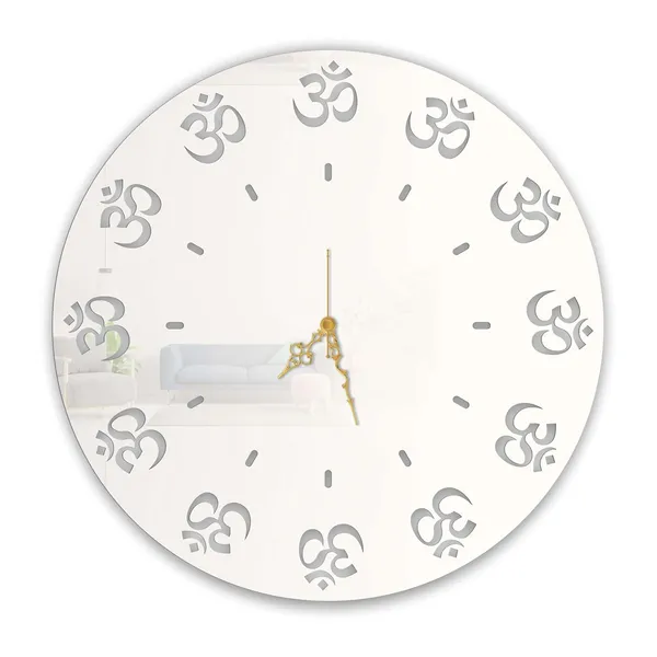 White_Sacred_Om_Minimal_Wall_Clock_Ultra_High_Gloss_Metal_Built_Silent_Non_Ticking_Modern_Wall_Decor_Living_Room_Bedroom_Pooja_Room