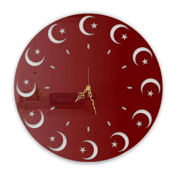 Wine_Red_Celestial_Crescent_Wall_Clock_Ultra_High_Gloss_Metal_Built_Silent_Non_Ticking_Modern_Wall_Decor_Living_Room_Bedroom_Office
