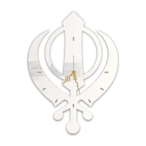 White_Sacred_Khanda_Wall_Clock_Ultra_High_Gloss_Metal_Built_Silent_Non_Ticking_Modern_Wall_Decor_Living_Room_Office_Prayer_Space