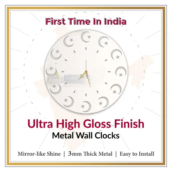 White_Celestial_Crescent_Wall_Clock_Ultra_High_Gloss_Metal_Built_Silent_Non_Ticking_Modern_Wall_Decor_Living_Room_Bedroom_Office