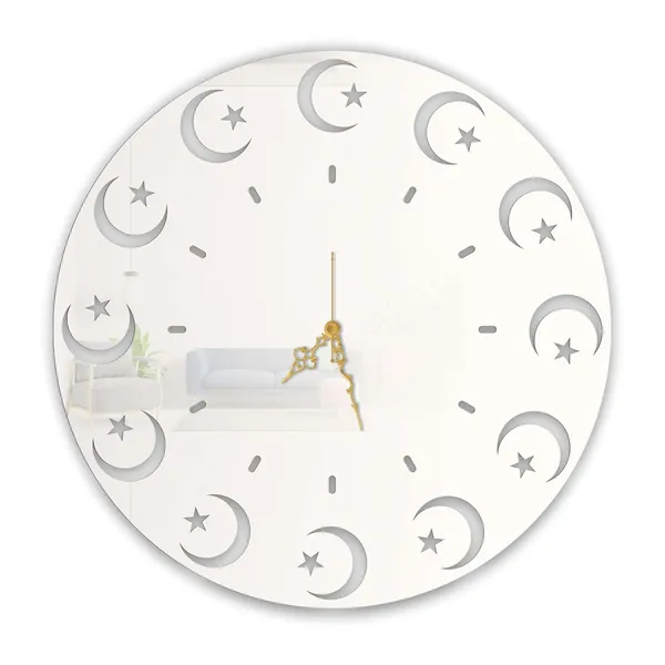 White_Celestial_Crescent_Wall_Clock_Ultra_High_Gloss_Metal_Built_Silent_Non_Ticking_Modern_Wall_Decor_Living_Room_Bedroom_Office
