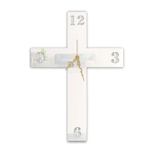 White_Divine_Cross_Wall_Clock_Elegant_Christian_Wall_Decor_Premium_Finish_Silent_Sweep_Movement_Modern_Living_Room_Prayer_Room_Decor