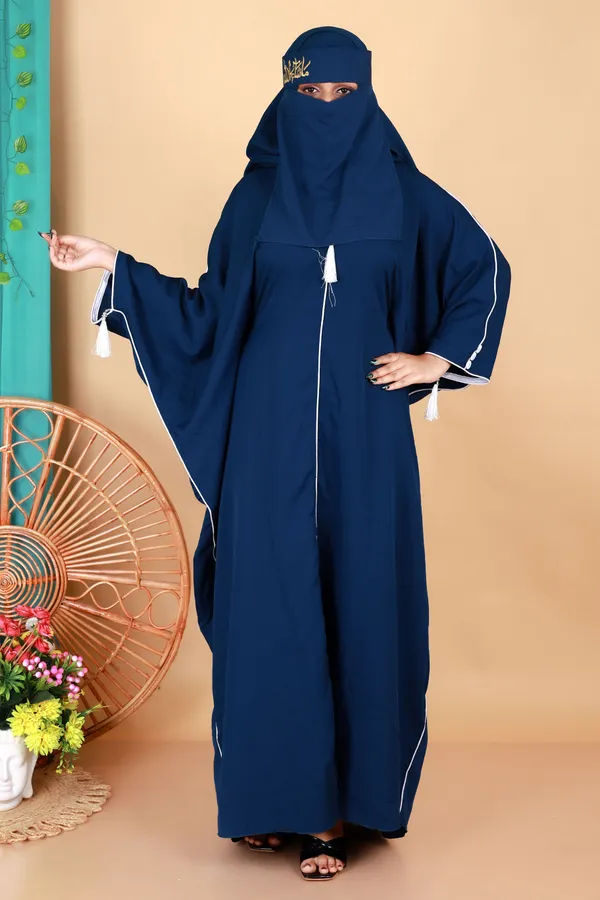 Teal_Morpeach_Kaftan_Abaya_Full_Set_With_Free_Dupatta_And_Embroidery_Nose_Piece_Kafta_Burqua_For_Women