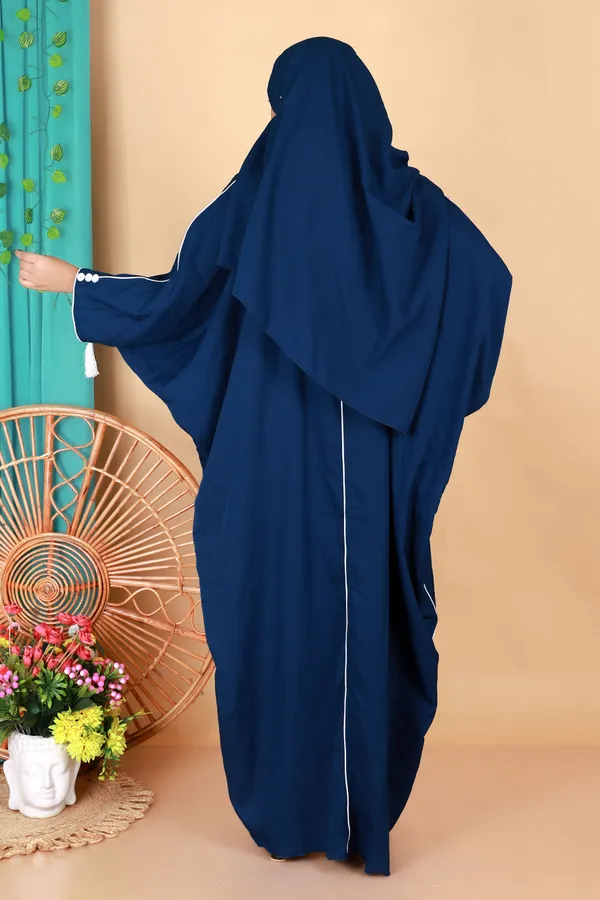 Teal_Morpeach_Kaftan_Abaya_Full_Set_With_Free_Dupatta_And_Embroidery_Nose_Piece_Kafta_Burqua_For_Women