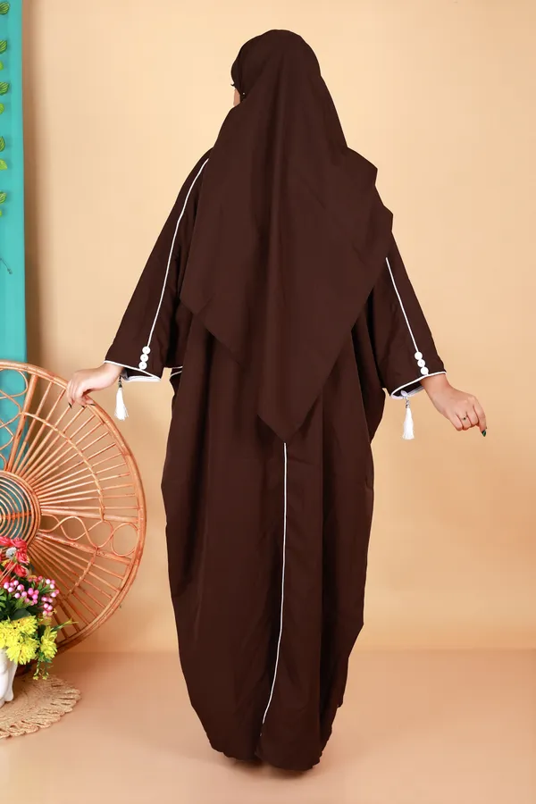 Brown_Cofy_Kaftan_Abaya_Full_Set_With_Free_Dupatta_And_Embroidery_Nose_Piece_Kafta_Burqua_For_Women