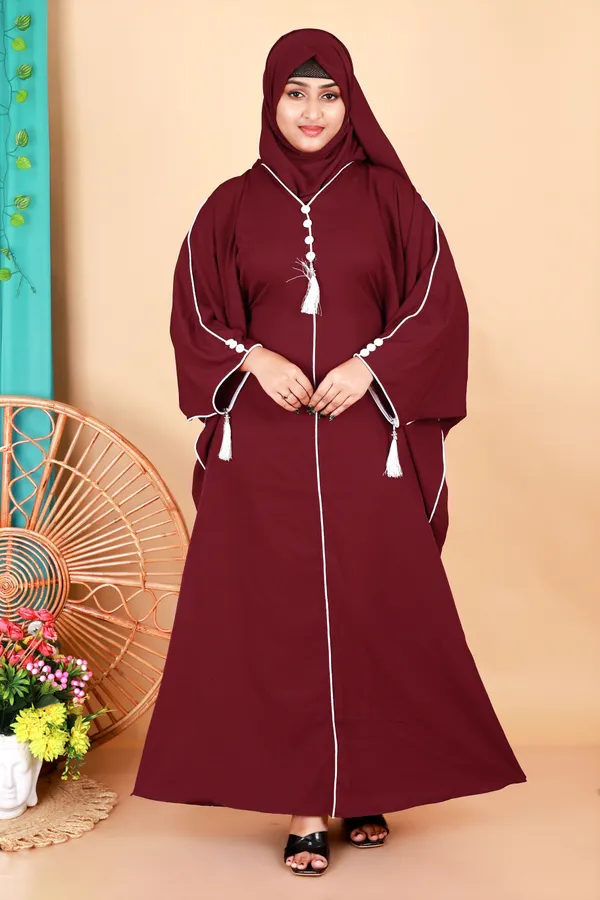 Maroon_Kaftan_Abaya_Full_Set_With_Free_Dupatta_And_Embroidery_Nose_Piece_Kafta_Burqua_For_Women