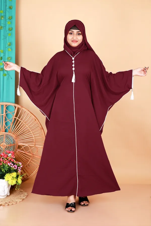 Maroon_Kaftan_Abaya_Full_Set_With_Free_Dupatta_And_Embroidery_Nose_Piece_Kafta_Burqua_For_Women