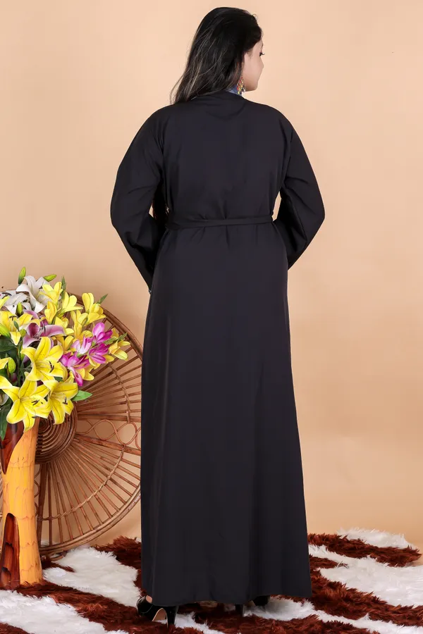Black_Grey_Buttoned_Abaya_Styles_Dress_Full_Set_With_Free_Dupatta_Nosepeice_And_Belt_For_Women