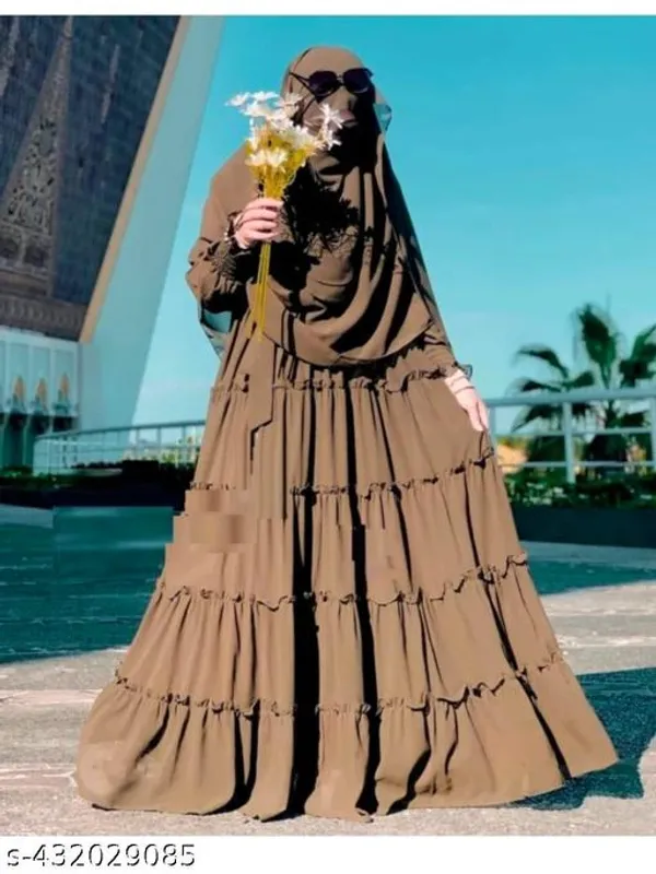 Brown_Coffee_Color_Abaya_Full_Set_With_Hijab_Nakab_Belt_For_Women