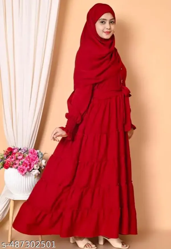 Red_Burqua_With_Hijab_Nosepices_And_Belt_Full_Set_For_Women