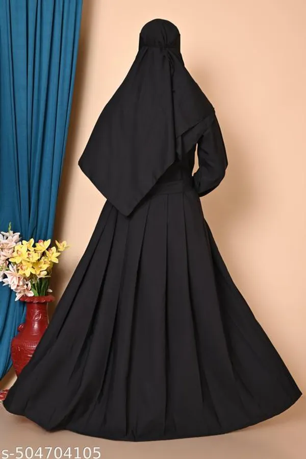 Black_Turkish_Style_Plating_Burqua_Abaya_With_Dupatta_Nosepeice_And_Belt_For_Women