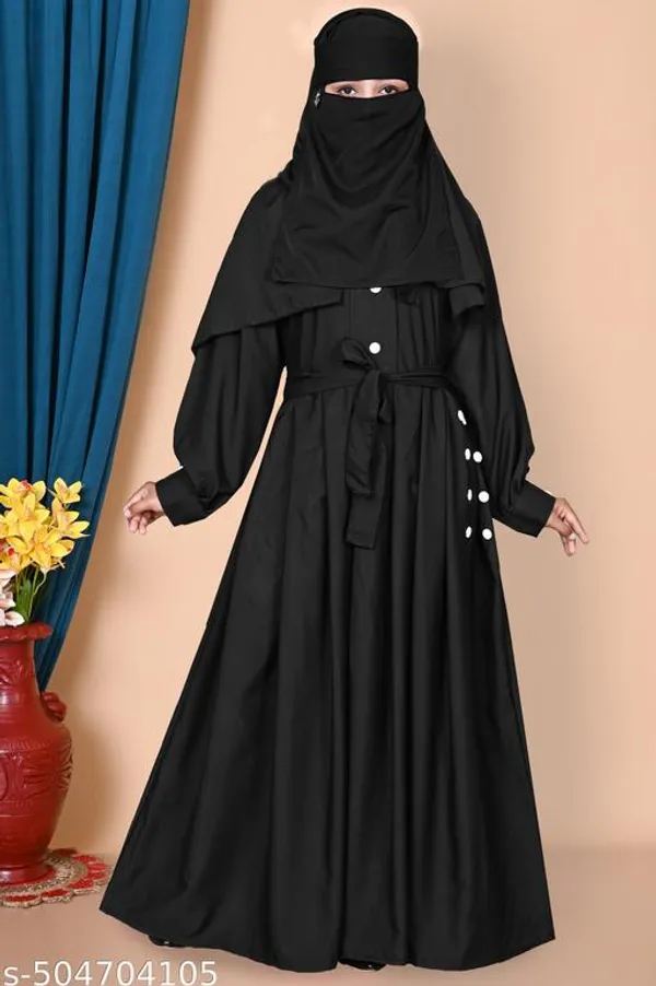 Black_Turkish_Style_Plating_Burqua_Abaya_With_Dupatta_Nosepeice_And_Belt_For_Women