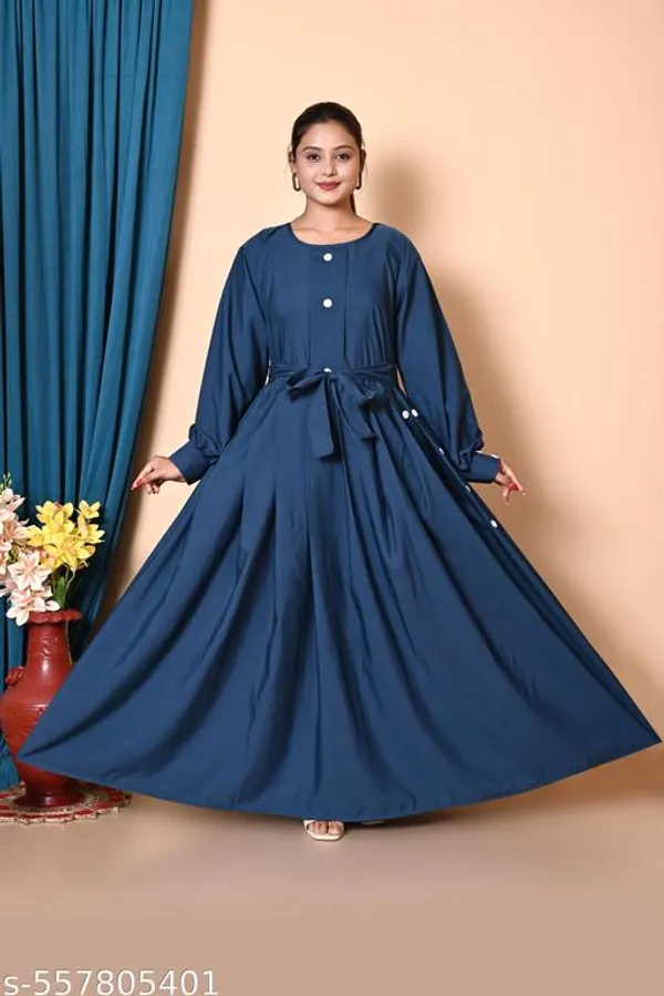Navyblue_Teal_Colors_Dubai_Styles_Plating_Burqua_Abaya_With_Hijab_Nakab_Nosepeice_Include_Belt_For_Women