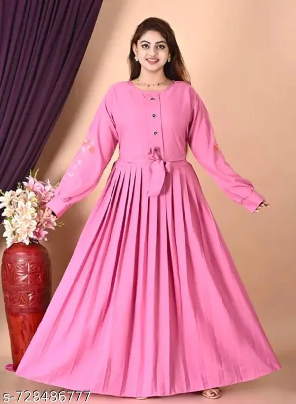 Pink_Onion_Embroidery_Abaya_Full_Set_With_Hijab_Nosepeice_And_Belt_For_Women