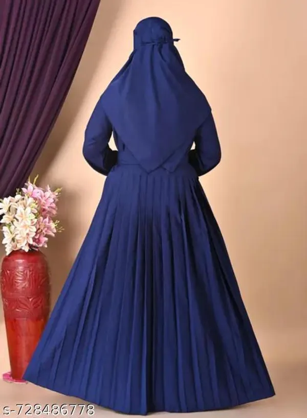 Navyblue_Crosin_Blue_Embroidery_Abaya_Full_Set_With_Hijab_Nosepeice_And_Belt_For_Women
