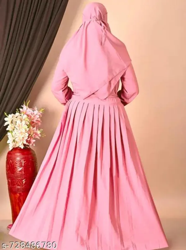 Pink_Peach_Embroidery_Abaya_Full_Set_With_Hijab_Nosepeice_And_Belt_For_Women