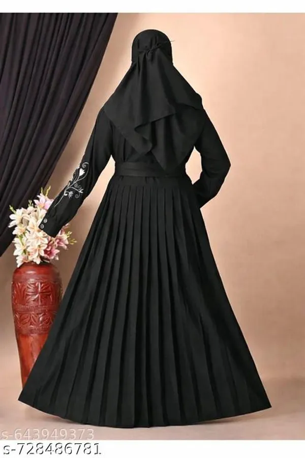 Black_Embroidery_Abaya_Full_Set_With_Hijab_Nosepeice_And_Belt_For_Women