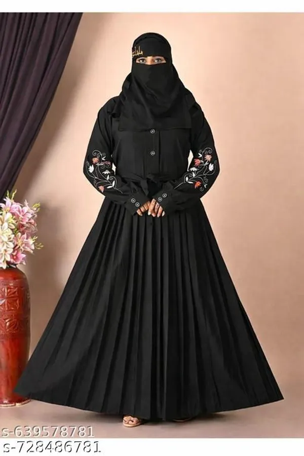 Black_Embroidery_Abaya_Full_Set_With_Hijab_Nosepeice_And_Belt_For_Women
