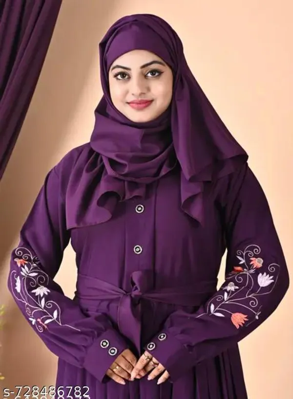 Purple_Embroidery_Abaya_Full_Set_With_Hijab_Nosepeice_And_Belt_For_Women