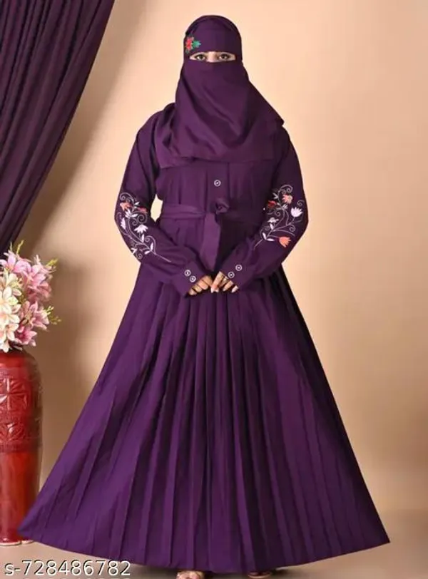 Purple_Embroidery_Abaya_Full_Set_With_Hijab_Nosepeice_And_Belt_For_Women