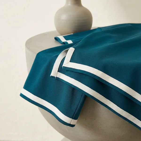Teal_Polyester_Relaxed_Tunic_Long_Sleeve_Top_For_Women