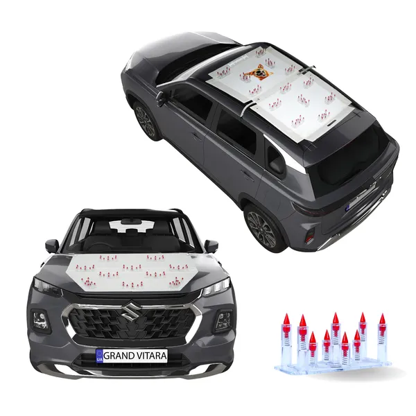 MARUTI_GRAND_VITARA_Red_Car_Protection_Spikes_|_Smart,_Safe_&_Humane_way_to_Deter_Animals_|_Roof_&_Bonnet_Protection_from_Dogs_&_Monkeys_|_Magnetic_Holding_&_Box_Closure_|_Anti-Theft_&_Scratch_Protection_|_Foldable_In-Built_Plastic_Box