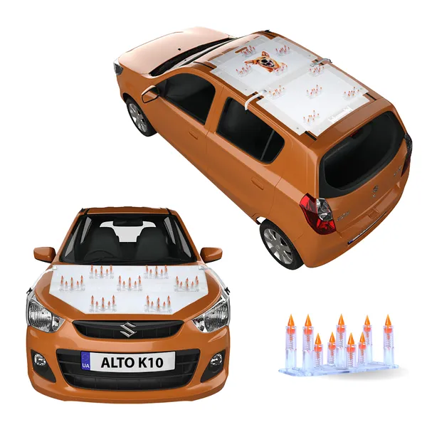 MARUTI_ALTO_K10_Orange_Car_Protection_Spikes_|_Smart,_Safe_&_Humane_way_to_Deter_Animals_|_Roof_&_Bonnet_Protection_from_Dogs_&_Monkeys_|_Magnetic_Holding_&_Box_Closure_|_Anti-Theft_&_Scratch_Protection_|_Foldable_In-Built_Plastic_Box