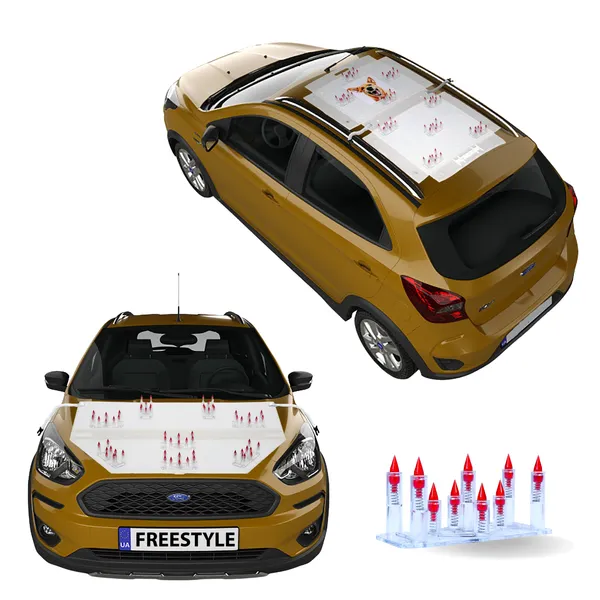 FORD_FREE_STYLE_Red_Car_Protection_Spikes_|_Smart,_Safe_&_Humane_way_to_Deter_Animals_|_Roof_&_Bonnet_Protection_from_Dogs_&_Monkeys_|_Magnetic_Holding_&_Box_Closure_|_Anti-Theft_&_Scratch_Protection_|_Foldable_In-Built_Plastic_Box