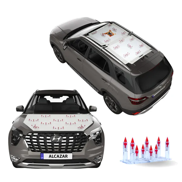 HYUNDAI_ALCAZAR_Red_Car_Protection_Spikes_|_Smart,_Safe_&_Humane_way_to_Deter_Animals_|_Roof_&_Bonnet_Protection_from_Dogs_&_Monkeys_|_Magnetic_Holding_&_Box_Closure_|_Anti-Theft_&_Scratch_Protection_|_Foldable_In-Built_Plastic_Box