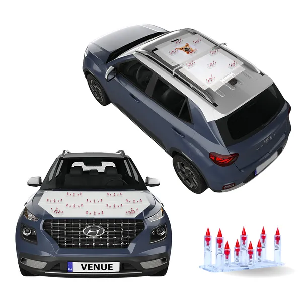 HYUNDAI_VENUE_Red_Car_Protection_Spikes_|_Smart,_Safe_&_Humane_way_to_Deter_Animals_|_Roof_&_Bonnet_Protection_from_Dogs_&_Monkeys_|_Magnetic_Holding_&_Box_Closure_|_Anti-Theft_&_Scratch_Protection_|_Foldable_In-Built_Plastic_Box