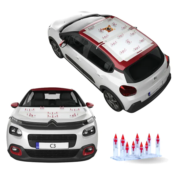 CITROEN_C3_Red_Car_Protection_Spikes_|_Smart,_Safe_&_Humane_way_to_Deter_Animals_|_Roof_&_Bonnet_Protection_from_Dogs_&_Monkeys_|_Magnetic_Holding_&_Box_Closure_|_Anti-Theft_&_Scratch_Protection_|_Foldable_In-Built_Plastic_Box