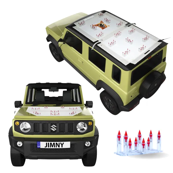 MARUTI_JIMNY_Red_Car_Protection_Spikes_|_Smart,_Safe_&_Humane_way_to_Deter_Animals_|_Roof_&_Bonnet_Protection_from_Dogs_&_Monkeys_|_Magnetic_Holding_&_Box_Closure_|_Anti-Theft_&_Scratch_Protection_|_Foldable_In-Built_Plastic_Box