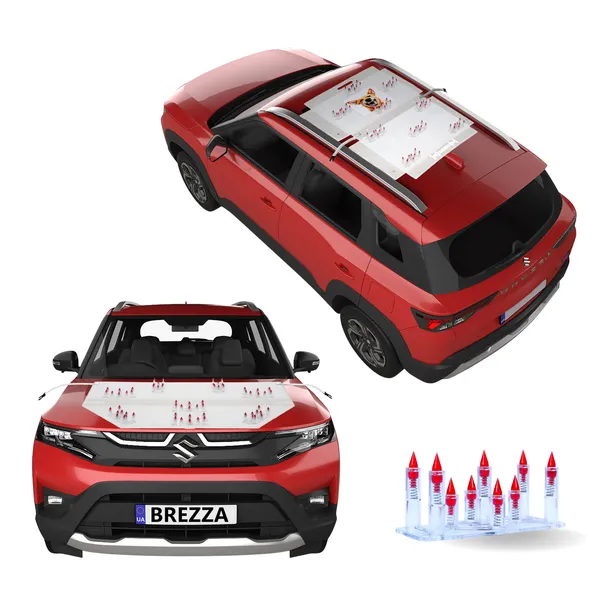 MARUTI_NEW_BREZZA_Red_Car_Protection_Spikes_|_Smart,_Safe_&_Humane_way_to_Deter_Animals_|_Roof_&_Bonnet_Protection_from_Dogs_&_Monkeys_|_Magnetic_Holding_&_Box_Closure_|_Anti-Theft_&_Scratch_Protection_|_Foldable_In-Built_Plastic_Box
