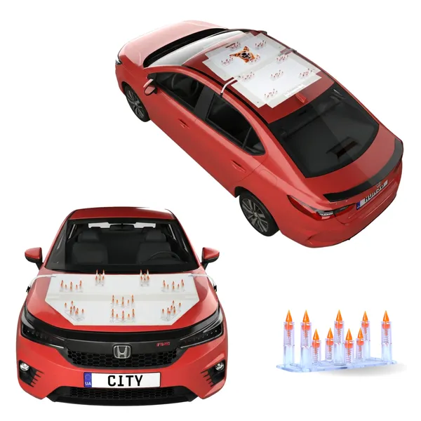 HONDA_CITYOrange_Car_Protection_Spikes_|_Smart,_Safe_&_Humane_way_to_Deter_Animals_|_Roof_&_Bonnet_Protection_from_Dogs_&_Monkeys_|_Magnetic_Holding_&_Box_Closure_|_Anti-Theft_&_Scratch_Protection_|_Foldable_In-Built_Plastic_Box