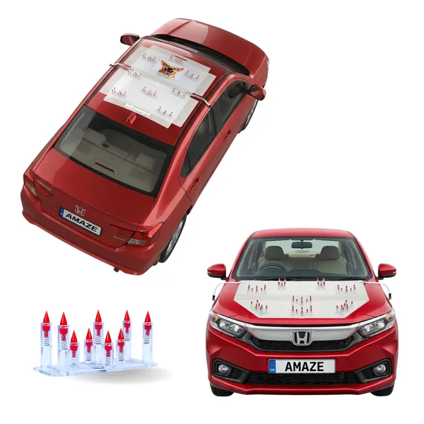 HONDA_AMAZE_Red_Car_Protection_Spikes_|_Smart,_Safe_&_Humane_way_to_Deter_Animals_|_Roof_&_Bonnet_Protection_from_Dogs_&_Monkeys_|_Magnetic_Holding_&_Box_Closure_|_Anti-Theft_&_Scratch_Protection_|_Foldable_In-Built_Plastic_Box