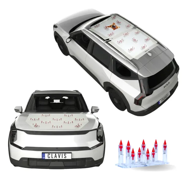 KIA_CLAVIS_Red_Car_Protection_Spikes_|_Smart,_Safe_&_Humane_way_to_Deter_Animals_|_Roof_&_Bonnet_Protection_from_Dogs_&_Monkeys_|_Magnetic_Holding_&_Box_Closure_|_Anti-Theft_&_Scratch_Protection_|_Foldable_In-Built_Plastic_Box