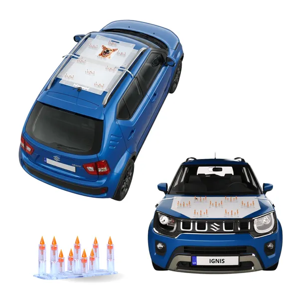 MARUTI_IGNIS_Orange_Car_Protection_Spikes_|_Smart,_Safe_&_Humane_way_to_Deter_Animals_|_Roof_&_Bonnet_Protection_from_Dogs_&_Monkeys_|_Magnetic_Holding_&_Box_Closure_|_Anti-Theft_&_Scratch_Protection_|_Foldable_In-Built_Plastic_Box