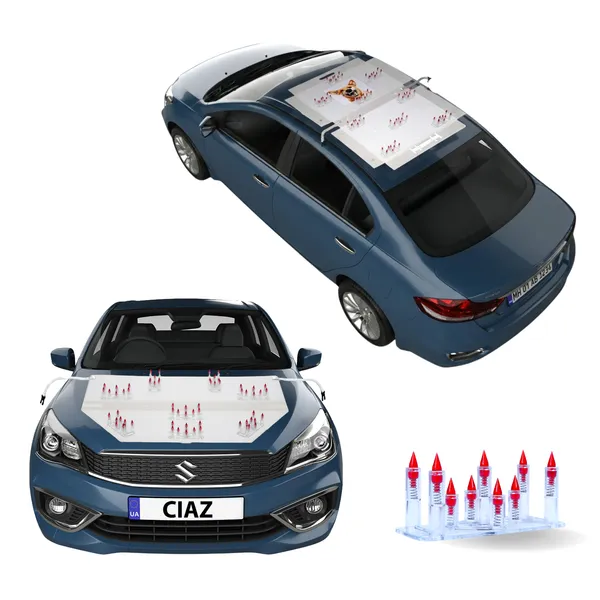 MARUTI_CIAZ_Red_Car_Protection_Spikes_|_Smart,_Safe_&_Humane_way_to_Deter_Animals_|_Roof_&_Bonnet_Protection_from_Dogs_&_Monkeys_|_Magnetic_Holding_&_Box_Closure_|_Anti-Theft_&_Scratch_Protection_|_Foldable_In-Built_Plastic_Box