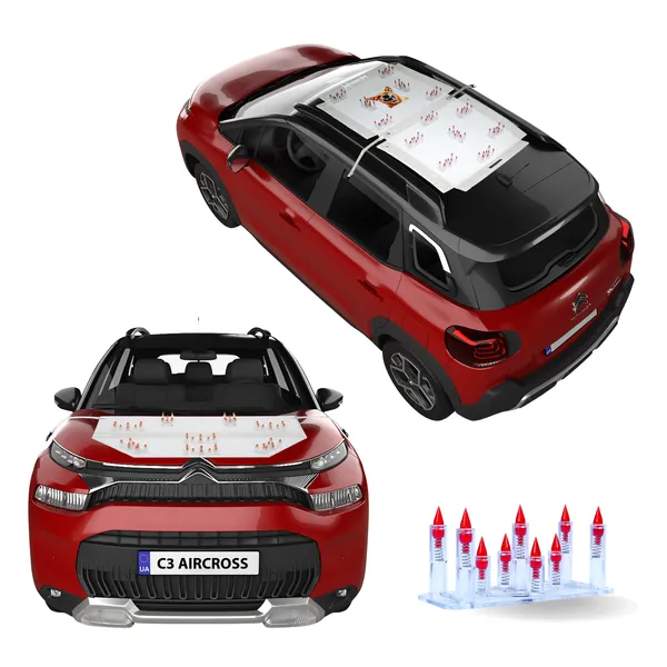 CITROEN_C3_AIRCROSS_Red_Car_Protection_Spikes_|_Smart,_Safe_&_Humane_way_to_Deter_Animals_|_Roof_&_Bonnet_Protection_from_Dogs_&_Monkeys_|_Magnetic_Holding_&_Box_Closure_|_Anti-Theft_&_Scratch_Protection_|_Foldable_In-Built_Plastic_Box