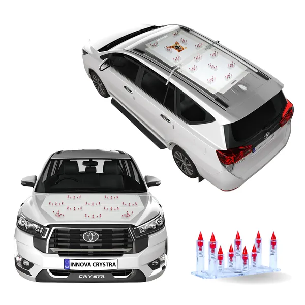 TOYOTA_INNOVA_CRYSTRA_Red_Car_Protection_Spikes_|_Smart,_Safe_&_Humane_way_to_Deter_Animals_|_Roof_&_Bonnet_Protection_from_Dogs_&_Monkeys_|_Magnetic_Holding_&_Box_Closure_|_Anti-Theft_&_Scratch_Protection_|_Foldable_In-Built_Plastic_Box