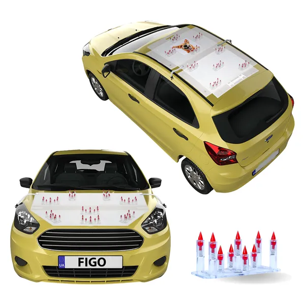 FORD_NEW_FIGO_Red_Car_Protection_Spikes_|_Smart,_Safe_&_Humane_way_to_Deter_Animals_|_Roof_&_Bonnet_Protection_from_Dogs_&_Monkeys_|_Magnetic_Holding_&_Box_Closure_|_Anti-Theft_&_Scratch_Protection_|_Foldable_In-Built_Plastic_Box