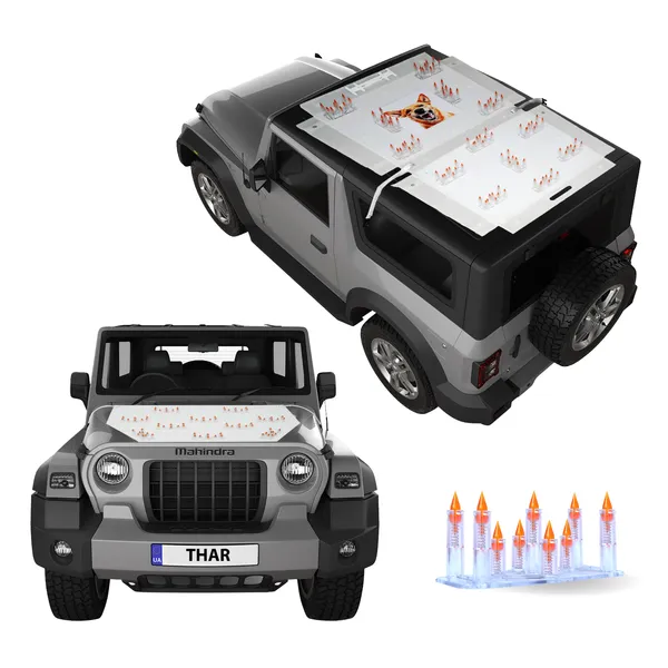 MAHINDRA_THAR_Orange_Car_Protection_Spikes_|_Smart,_Safe_&_Humane_way_to_Deter_Animals_|_Roof_&_Bonnet_Protection_from_Dogs_&_Monkeys_|_Magnetic_Holding_&_Box_Closure_|_Anti-Theft_&_Scratch_Protection_|_Foldable_In-Built_Plastic_Box