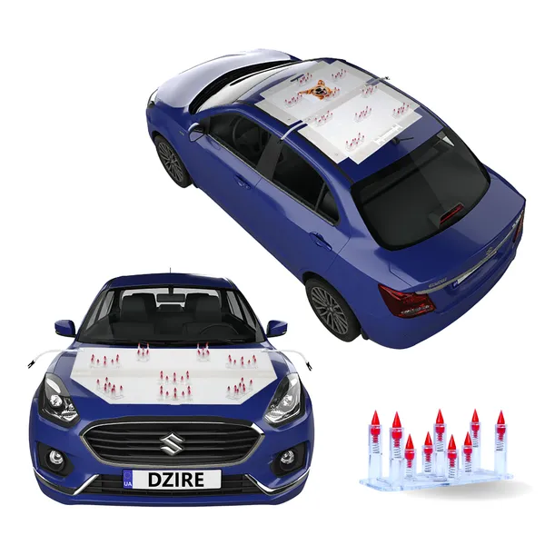 MARUTI_DZIRE_Red_Car_Protection_Spikes_|_Smart,_Safe_&_Humane_way_to_Deter_Animals_|_Roof_&_Bonnet_Protection_from_Dogs_&_Monkeys_|_Magnetic_Holding_&_Box_Closure_|_Anti-Theft_&_Scratch_Protection_|_Foldable_In-Built_Plastic_Box