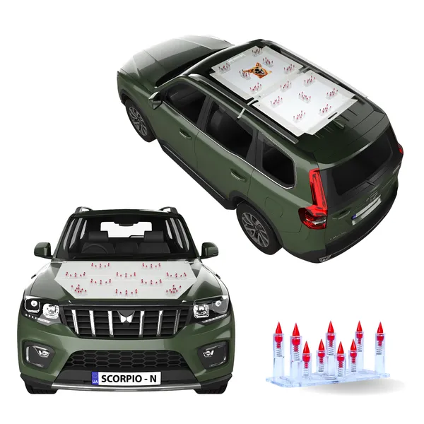 MAHINDRA_SCORPIO_N_Red_Car_Protection_Spikes_|_Smart,_Safe_&_Humane_way_to_Deter_Animals_|_Roof_&_Bonnet_Protection_from_Dogs_&_Monkeys_|_Magnetic_Holding_&_Box_Closure_|_Anti-Theft_&_Scratch_Protection_|_Foldable_In-Built_Plastic_Box
