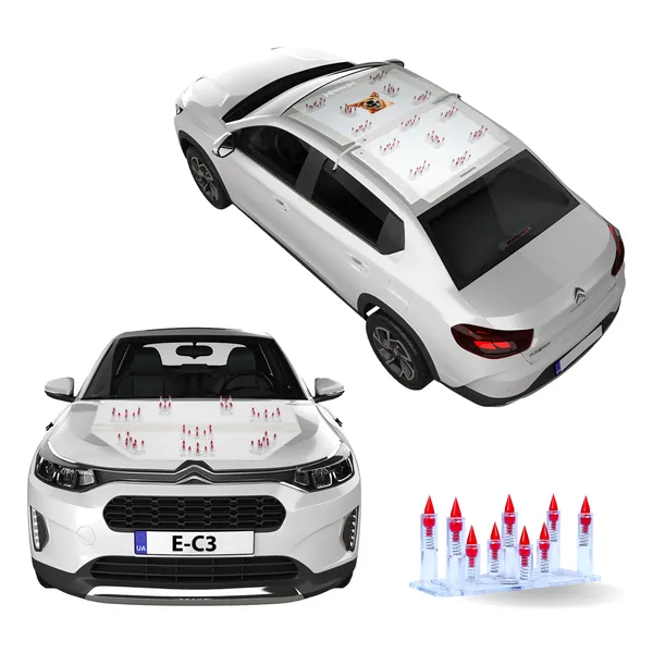 CITROEN_E-C3_Red_Car_Protection_Spikes_|_Smart,_Safe_&_Humane_way_to_Deter_Animals_|_Roof_&_Bonnet_Protection_from_Dogs_&_Monkeys_|_Magnetic_Holding_&_Box_Closure_|_Anti-Theft_&_Scratch_Protection_|_Foldable_In-Built_Plastic_Box