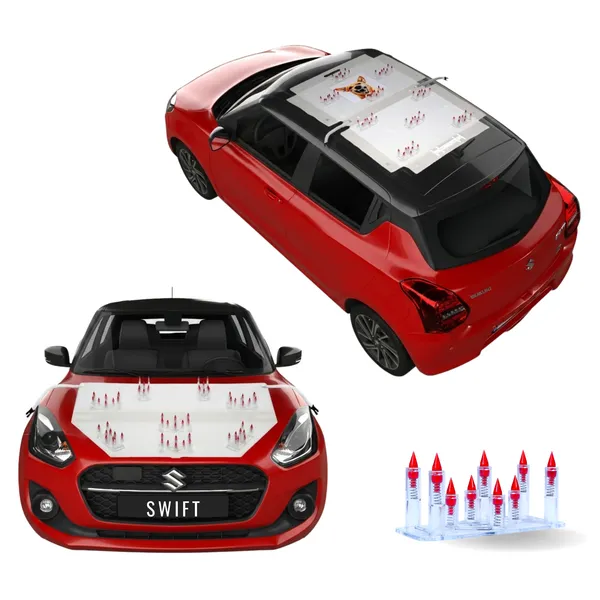 MARUTI_SWIFT_Red_Car_Protection_Spikes_|_Smart,_Safe_&_Humane_way_to_Deter_Animals_|_Roof_&_Bonnet_Protection_from_Dogs_&_Monkeys_|_Magnetic_Holding_&_Box_Closure_|_Anti-Theft_&_Scratch_Protection_|_Foldable_In-Built_Plastic_Box