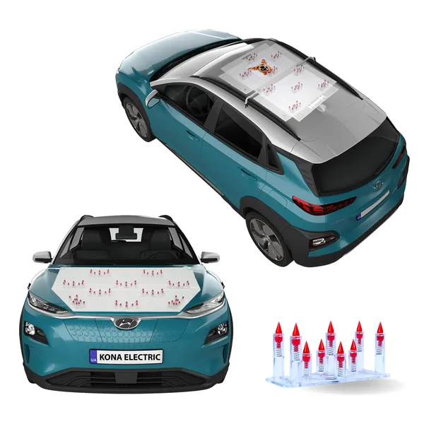 HYUNDAI_KONA_ELECTRIC_Red_Car_Protection_Spikes_|_Smart,_Safe_&_Humane_way_to_Deter_Animals_|_Roof_&_Bonnet_Protection_from_Dogs_&_Monkeys_|_Magnetic_Holding_&_Box_Closure_|_Anti-Theft_&_Scratch_Protection_|_Foldable_In-Built_Plastic_Box